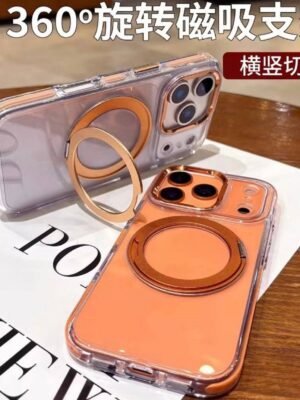 360度透明磁吸支架手機殼 防摔保護殼適用iPhone 18 17 16 15 14 13 12 11 Pro