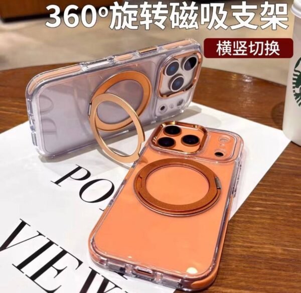 360度透明磁吸支架手機殼 防摔保護殼適用iPhone 18 17 16 15 14 13 12 11 Pro